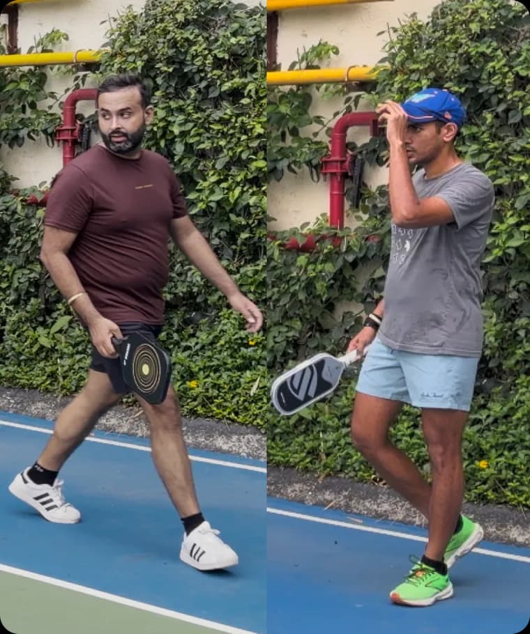 Founders playing pickleball